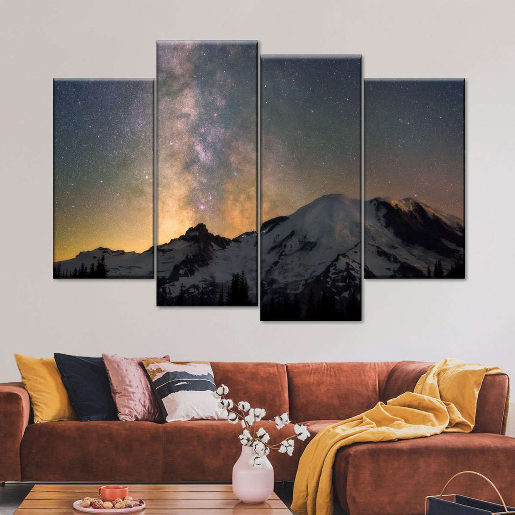 Milky Way Over Mount Rainier Wall Art | Photography