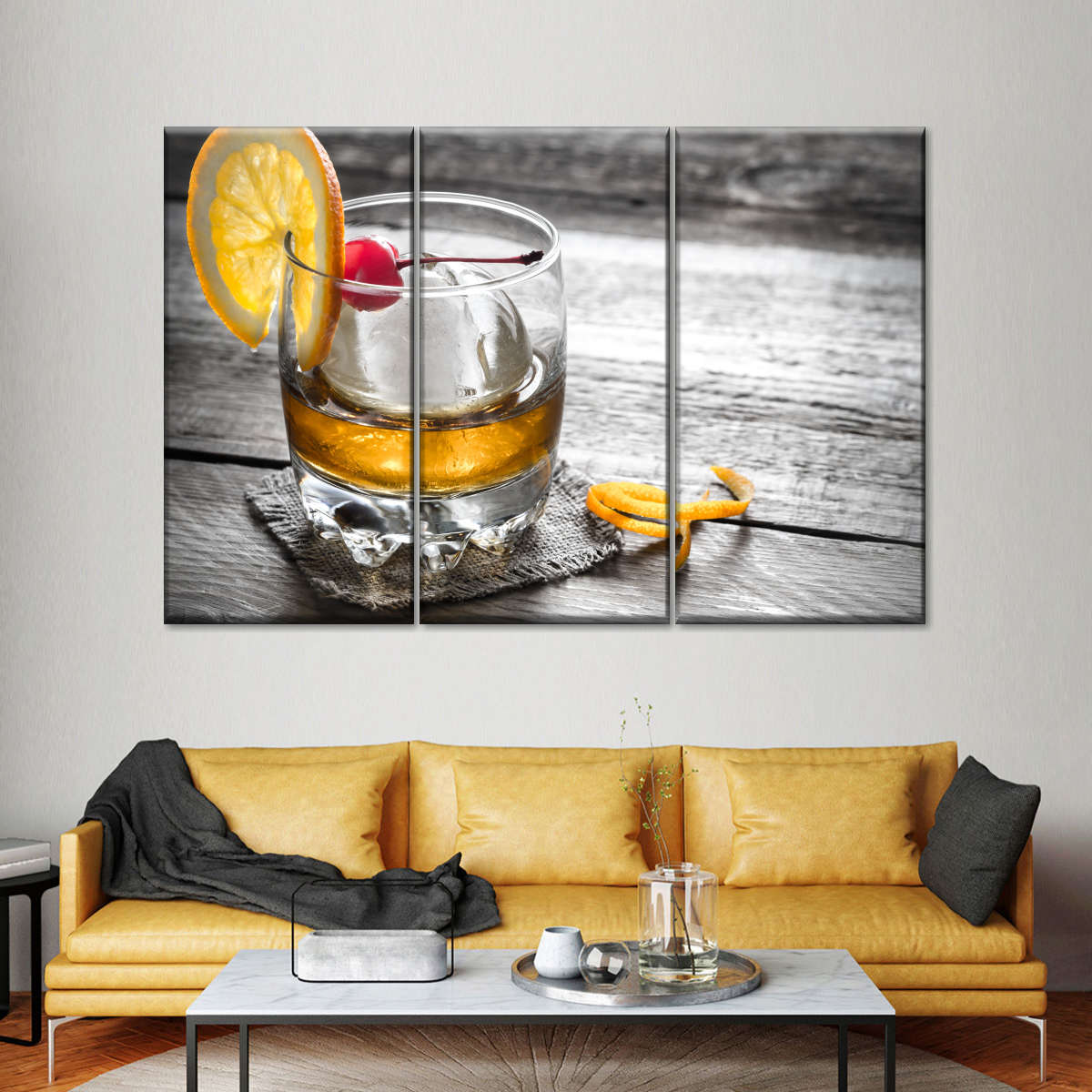 Old Fashioned Cocktail Multi Panel Canvas Wall Art | ElephantStock