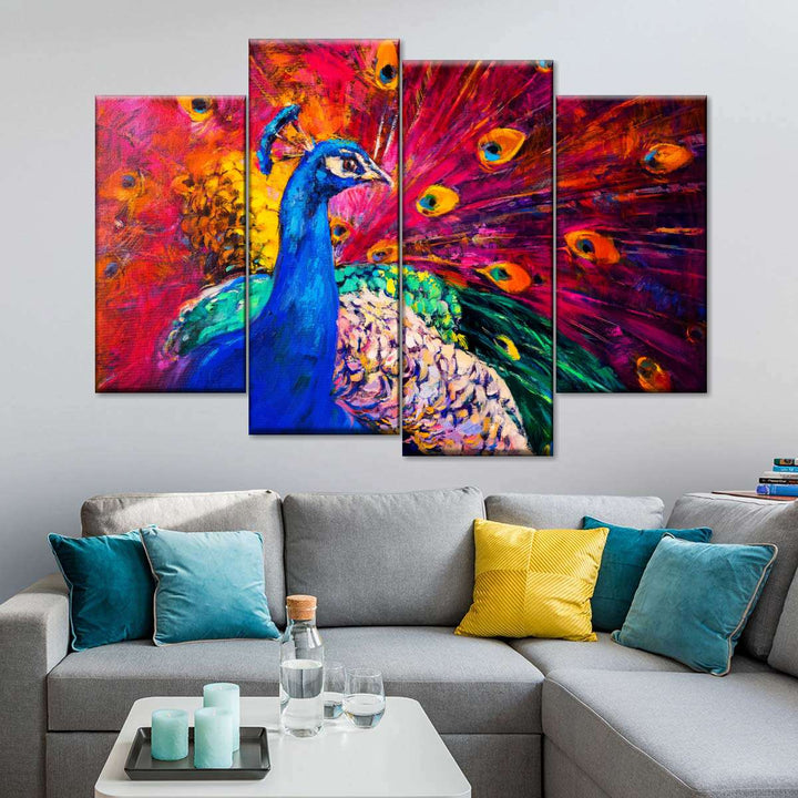 Blue Peacock Wall Art | Painting