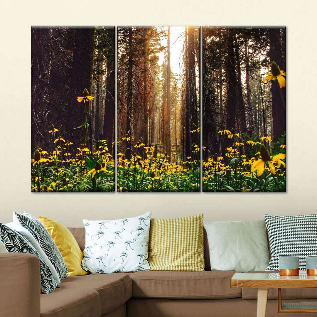 Pine Forest And Flowers Wall Art | Photography