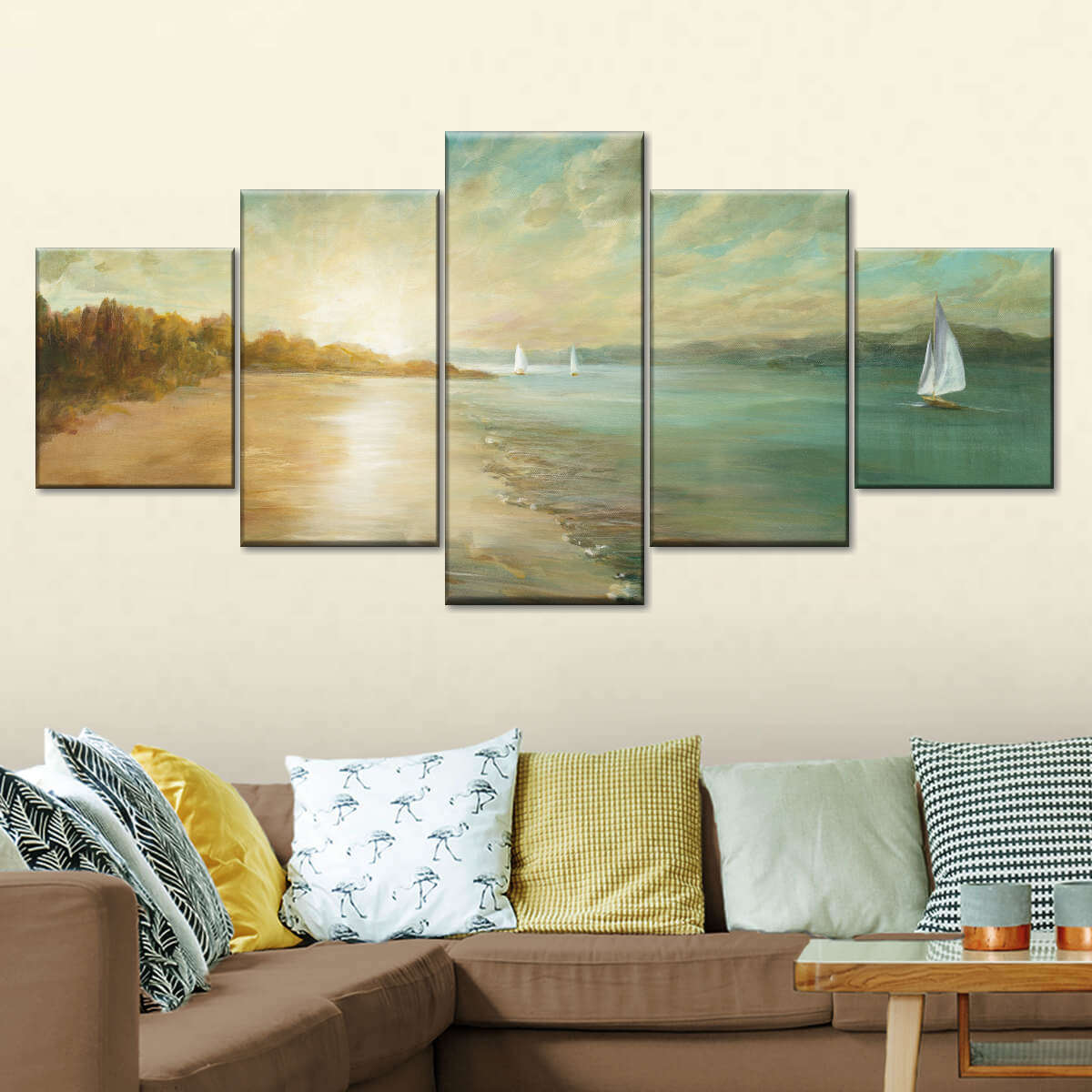 Coastal Glow Multi Panel Canvas Wall Art