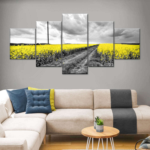Yellow Fields Pop Multi Panel Canvas Wall Art Elephantstock
