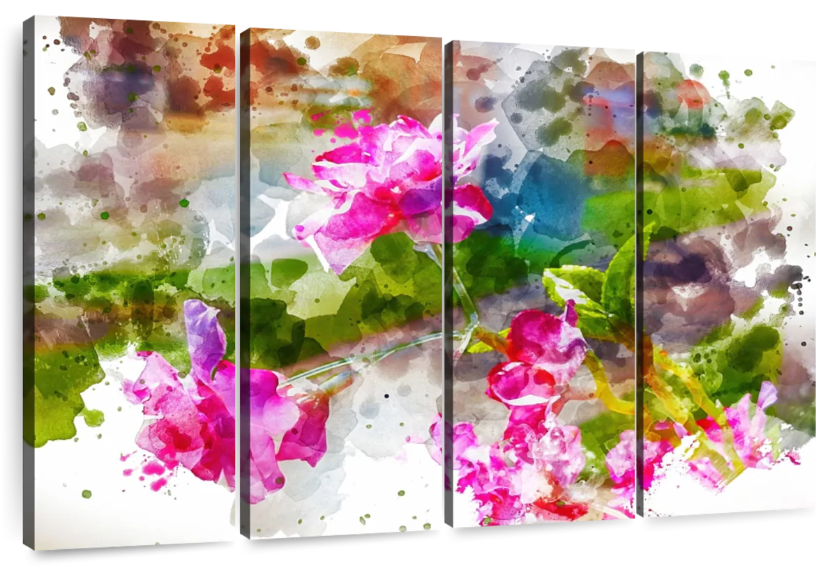Blotted Abstract Flowers Wall Art | Watercolor | by chamira young