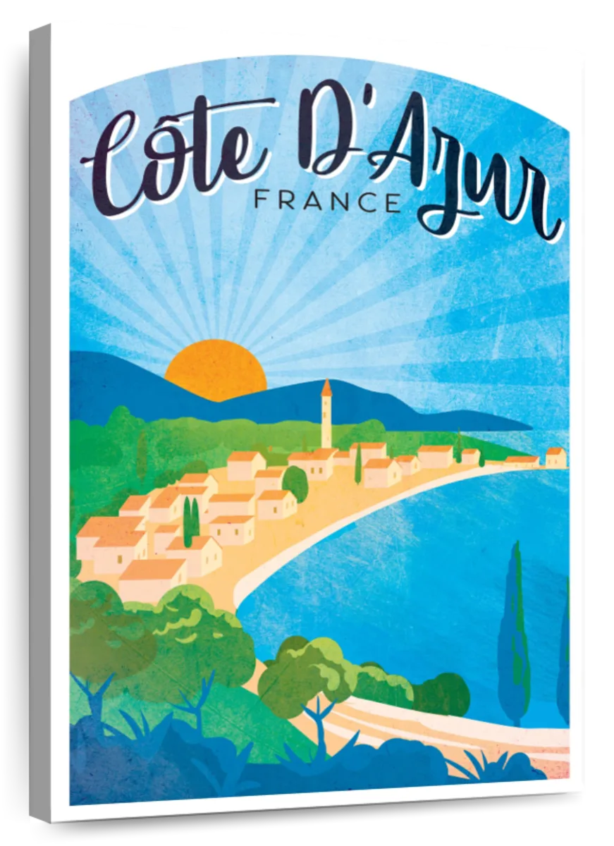 Cote D'Azur French Riviera Vintage Poster Art: Canvas Prints