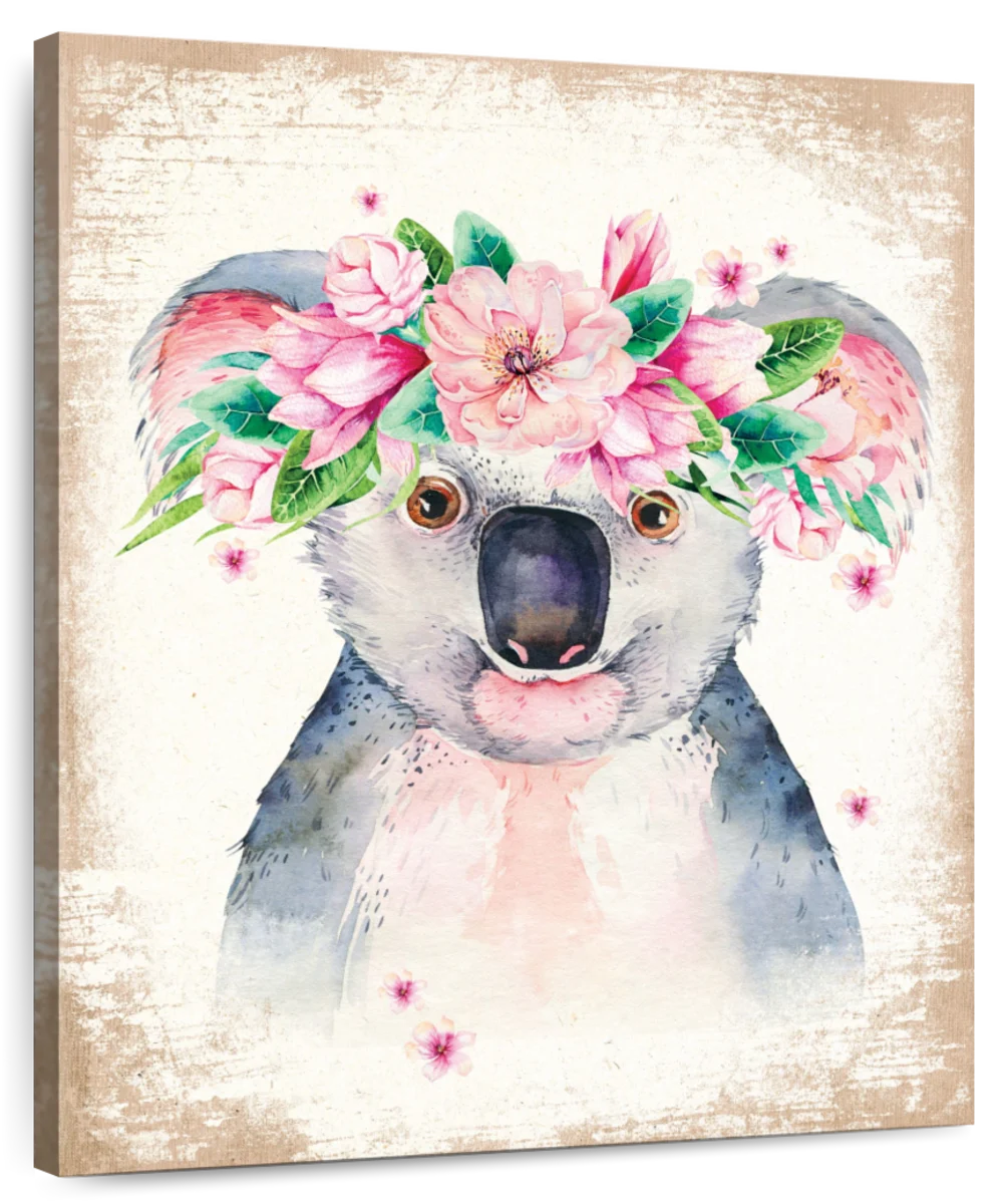 Premium Photo  A colorful koala with a rainbow colored face.