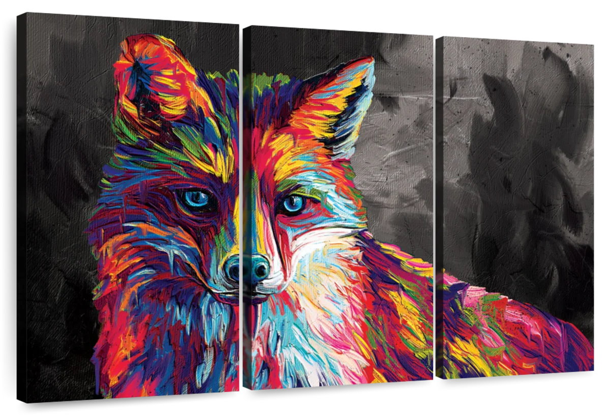 Fox Abstract Color Wall Art | Painting