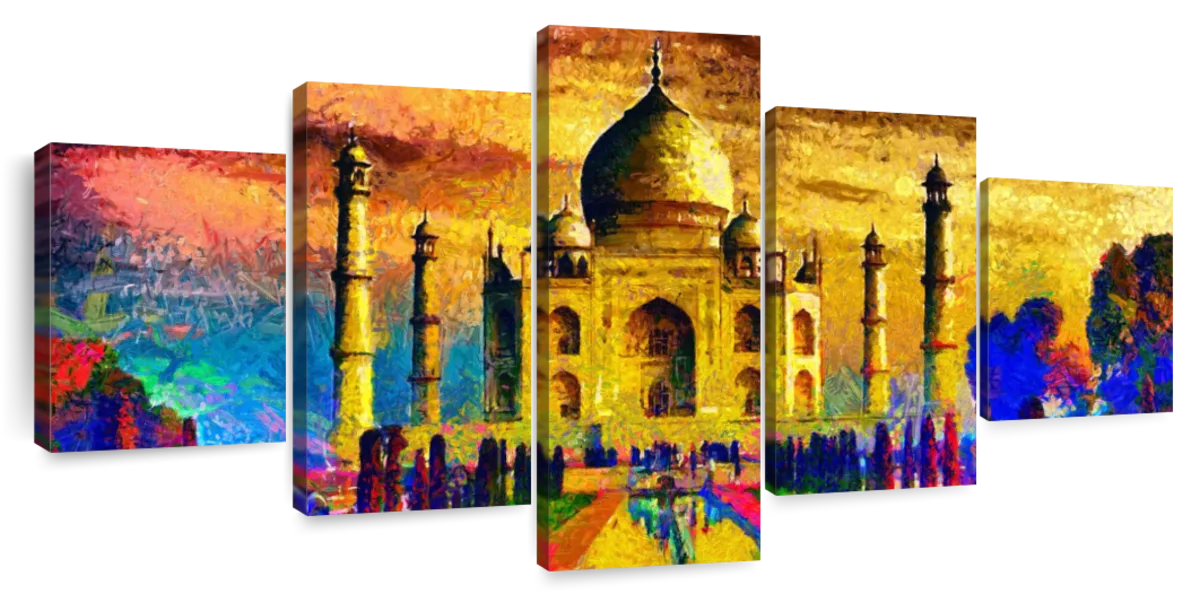 Taj Mahal | Sunset canvas painting, Architecture painting, Painting art  projects