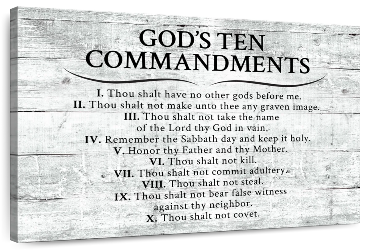 Ten Commandments Gray Wall Art | Digital Art