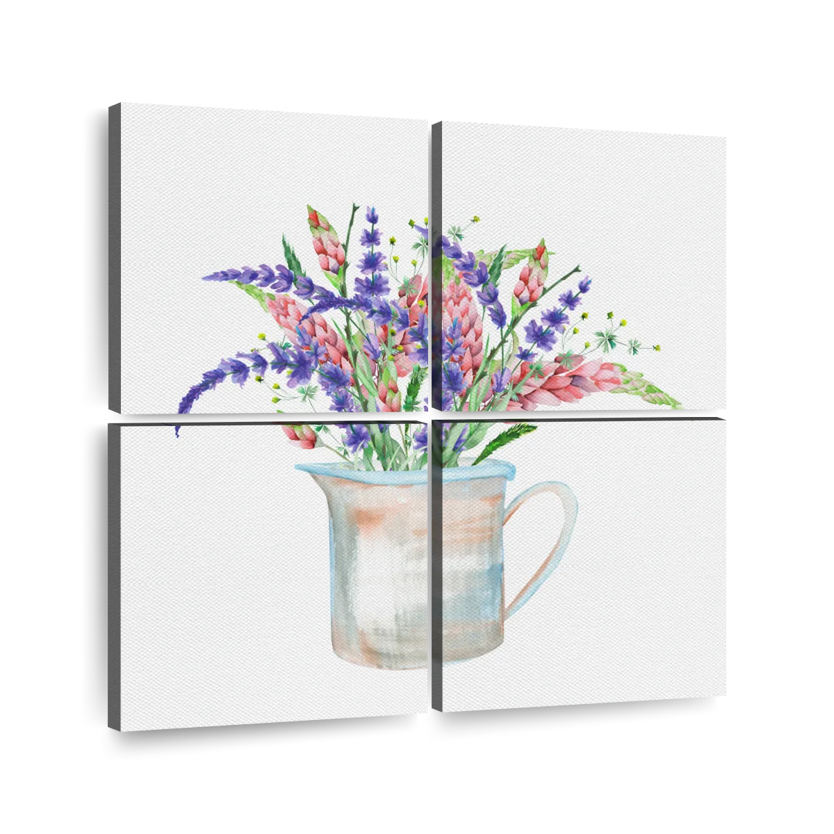 Painting lavender flowers in a vase artwork Bouquet art wall