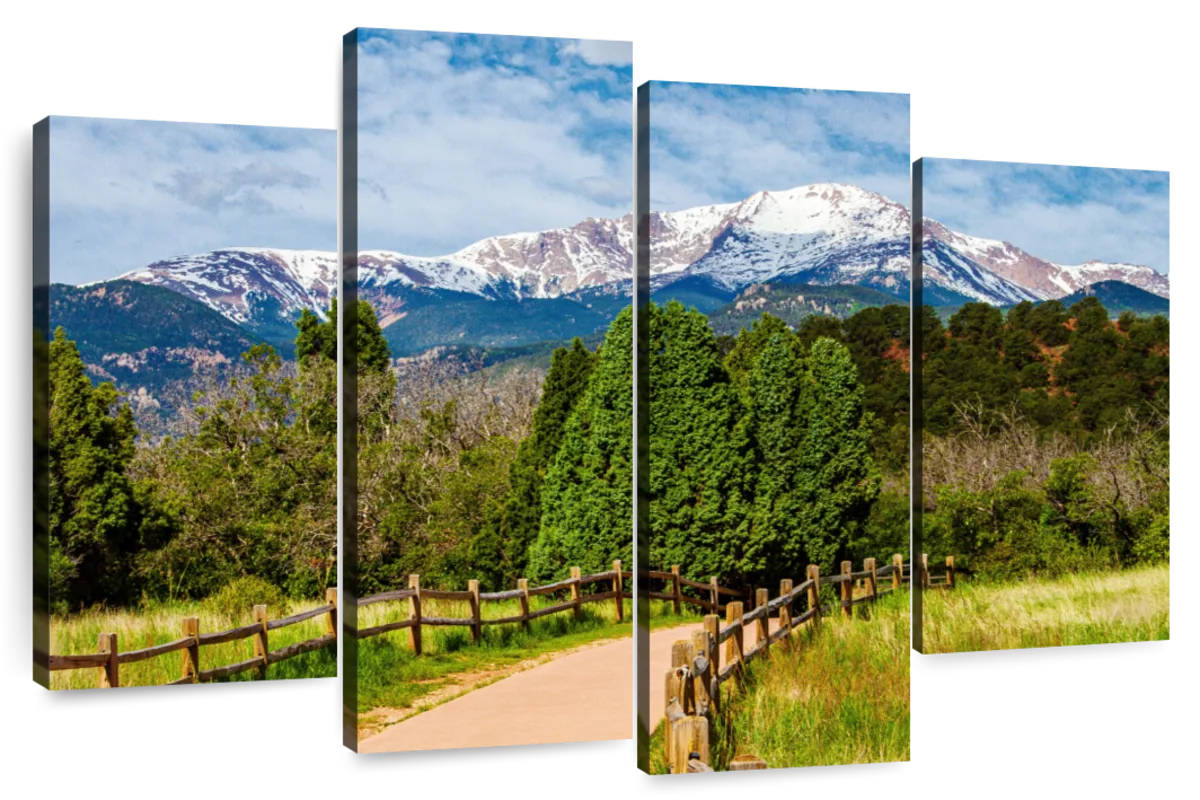 3-Piece Pikes Peak Mountain Wood Wall Gallery Art Set – Vintage Adventures