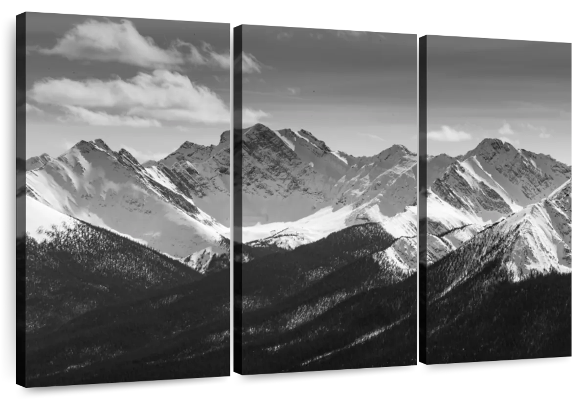 Monochrome Rocky Mountains Wall Art | Photography