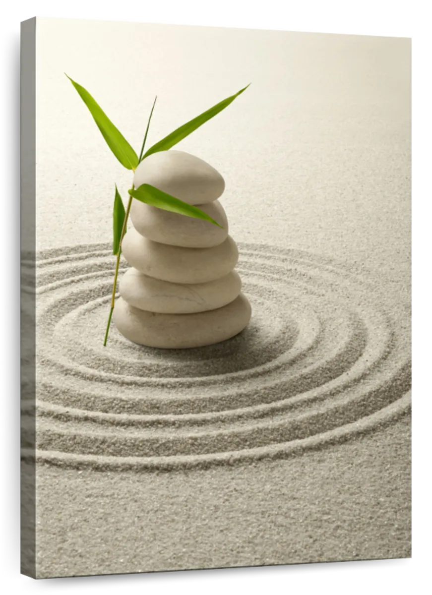 Zen garden. Zen background. Wallpaper for meditation. Digital painting  landscape. Stock Illustration