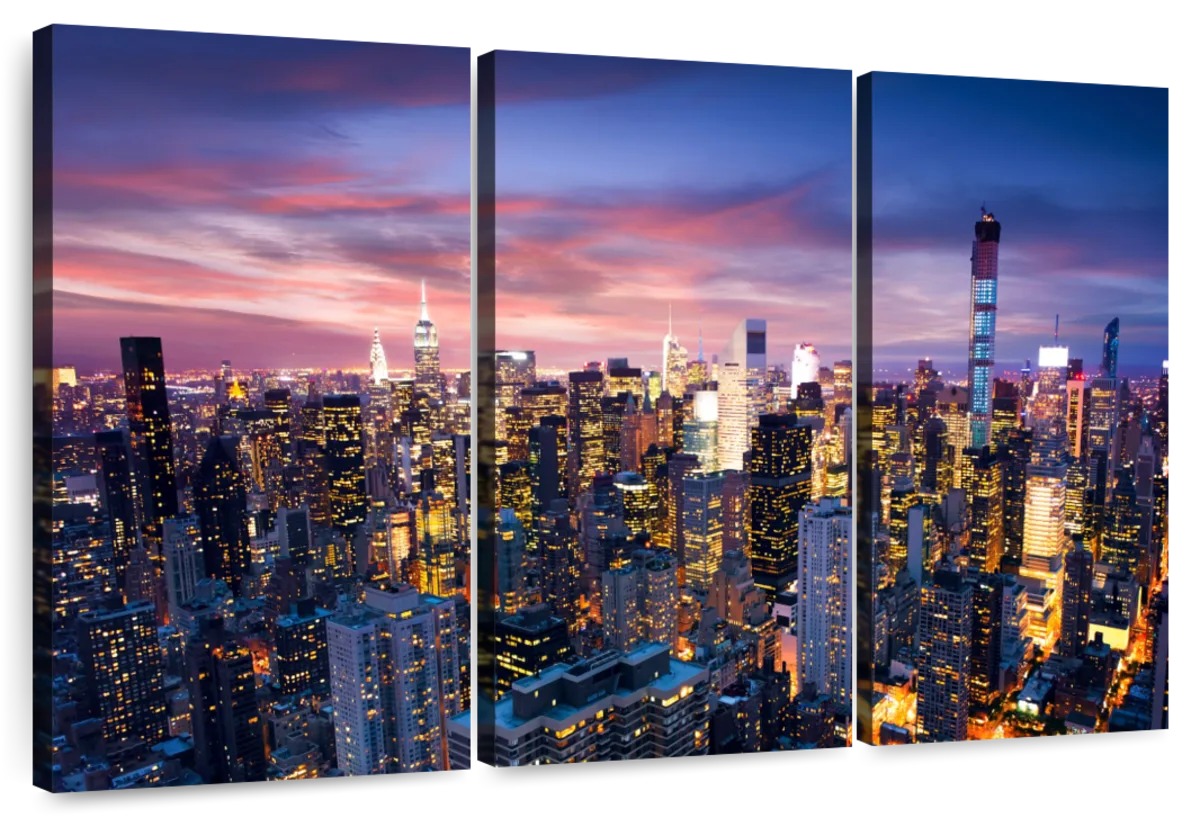 NYC Cityscape At Night Wall Art | Photography