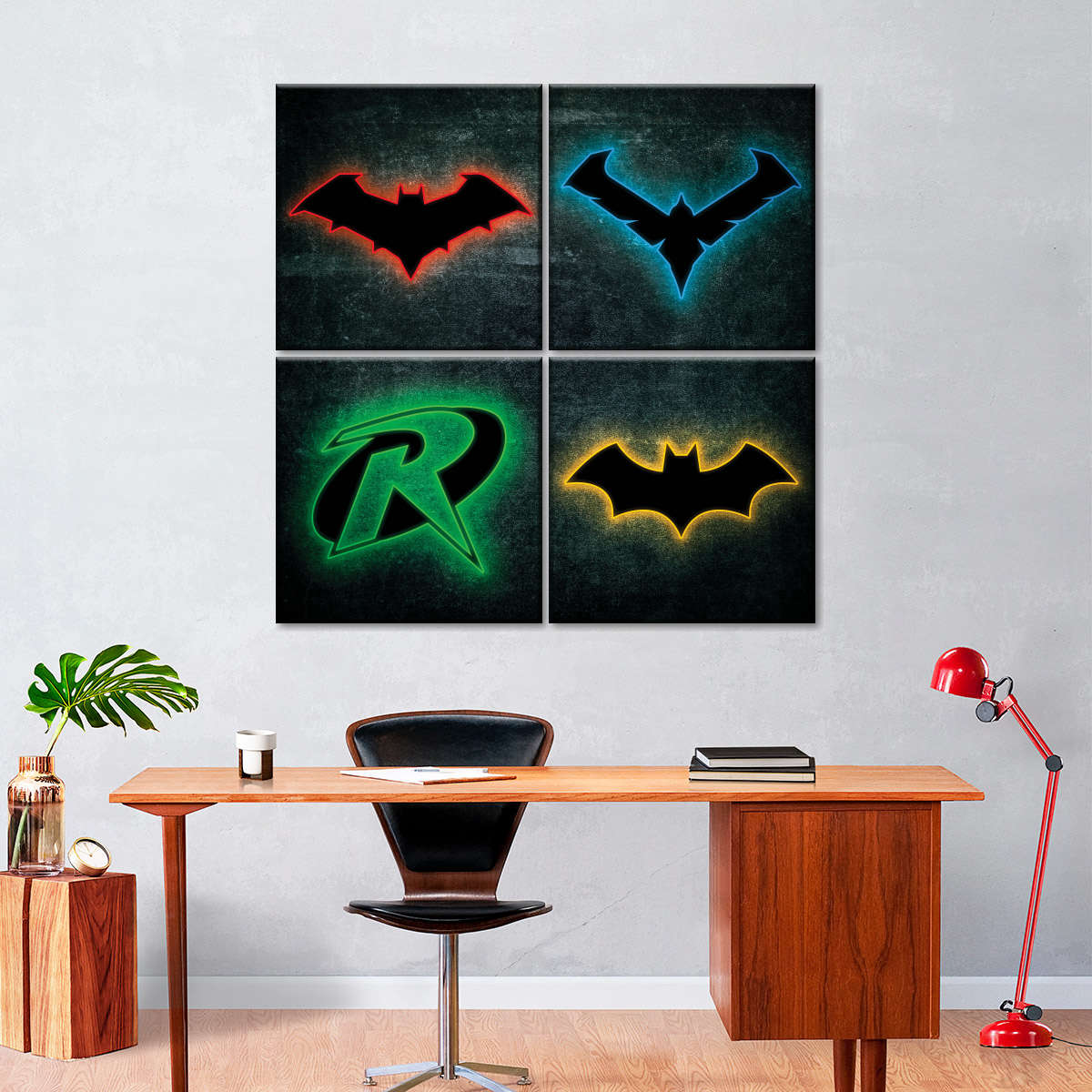 Gotham Knights Logo Neon Lights Wall Art | Digital Art