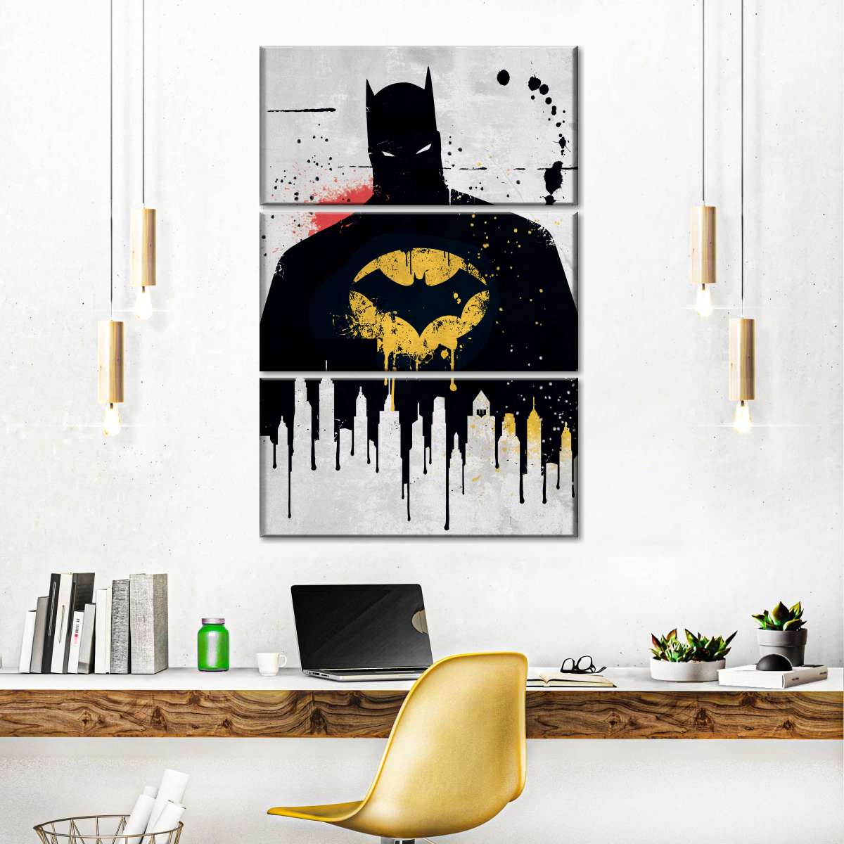 Batman Silhouette Grunge Wall Art | Digital Art
