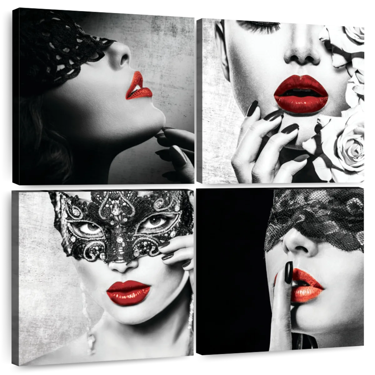 pop art black and white lips