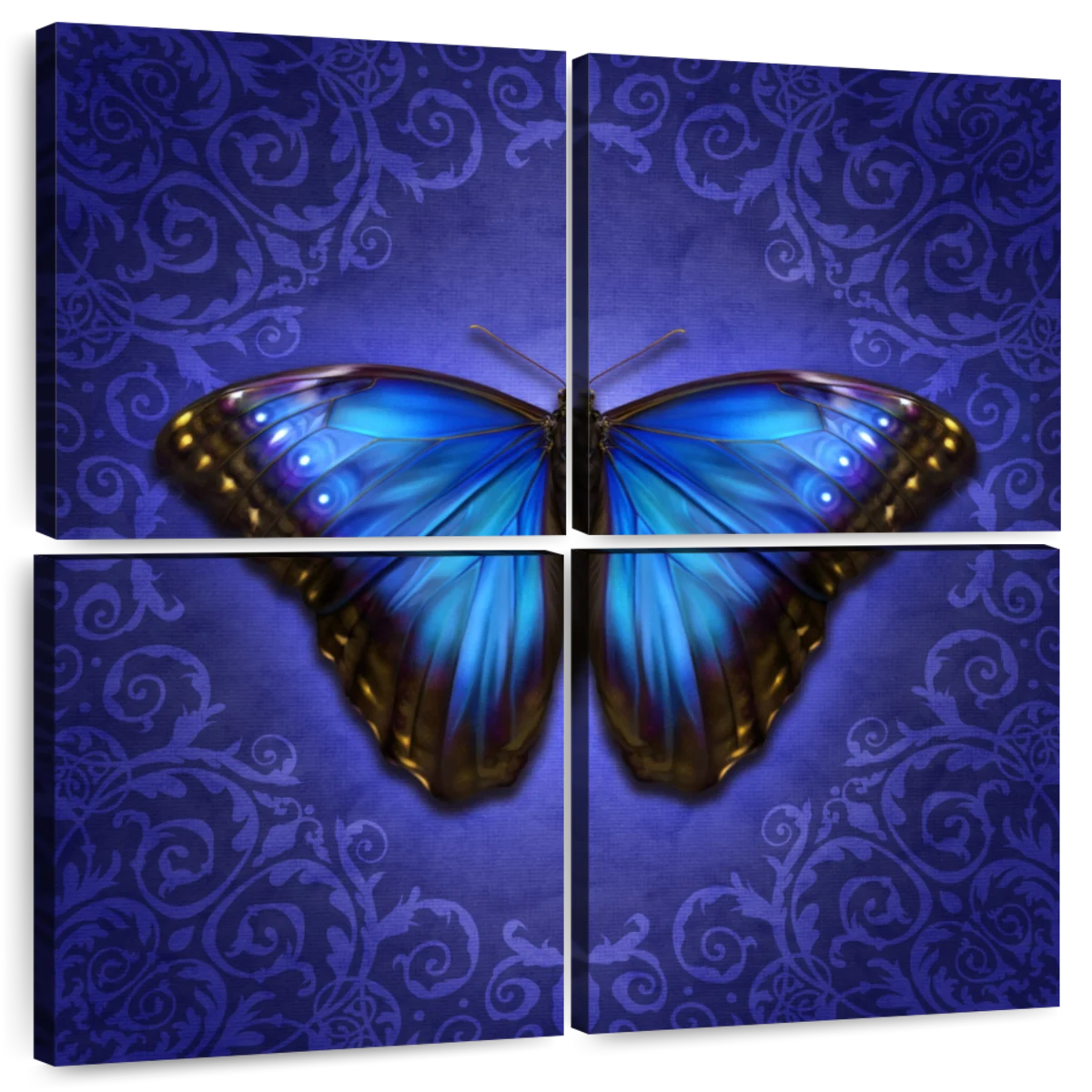 Glowing Blue Morpho Butterfly Wall Art | Digital Art | by brigid ashwood