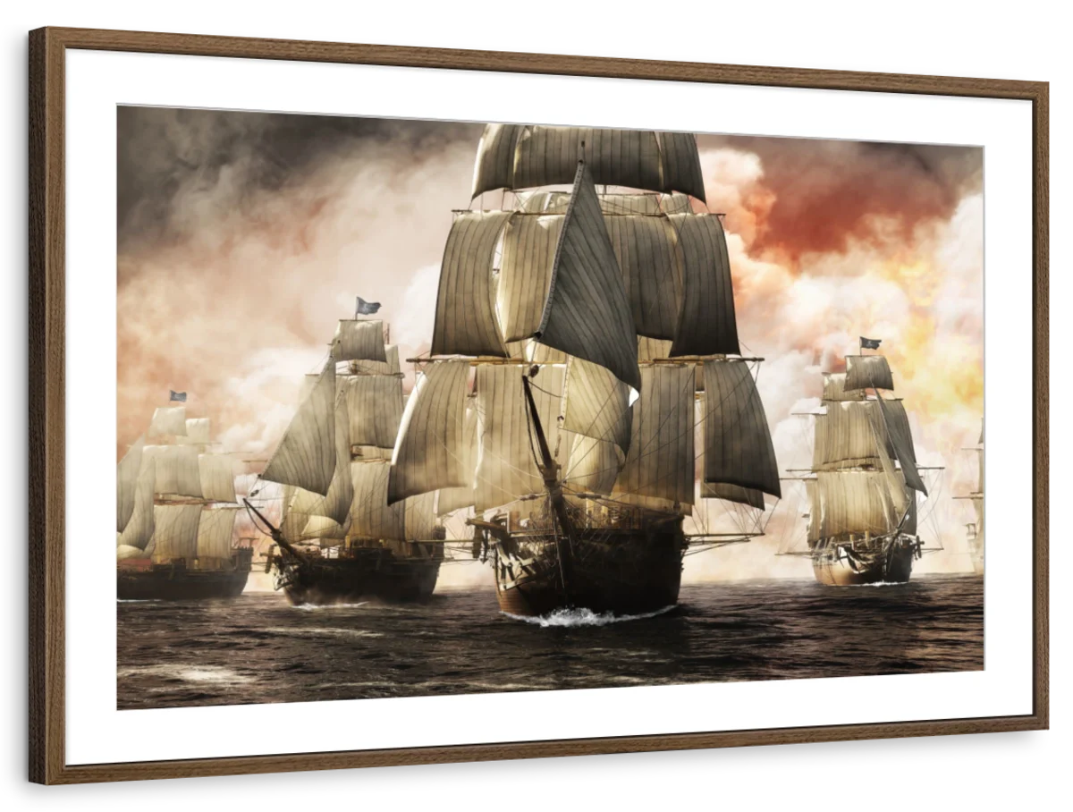 Vintage Home Art Wall Decor Pirate Ship Oil Painting Picture Printed On  Canvas