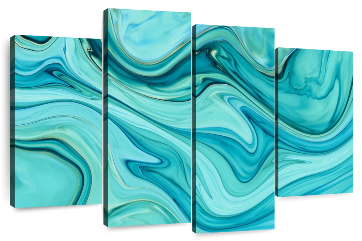 Aqua Abstract Wall Art | Digital Art