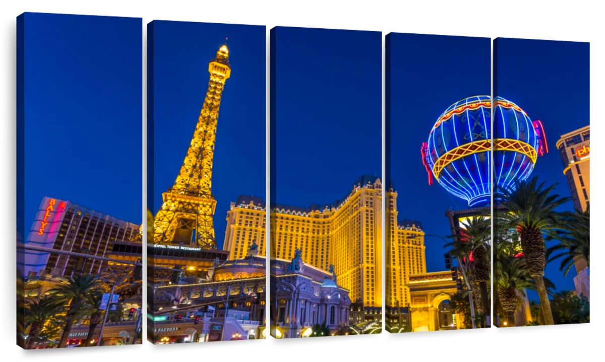 Las Vegas Trip Canvas Painting - 5 Panel Canvas Large Wall Art For Liv -  Ducicanvas