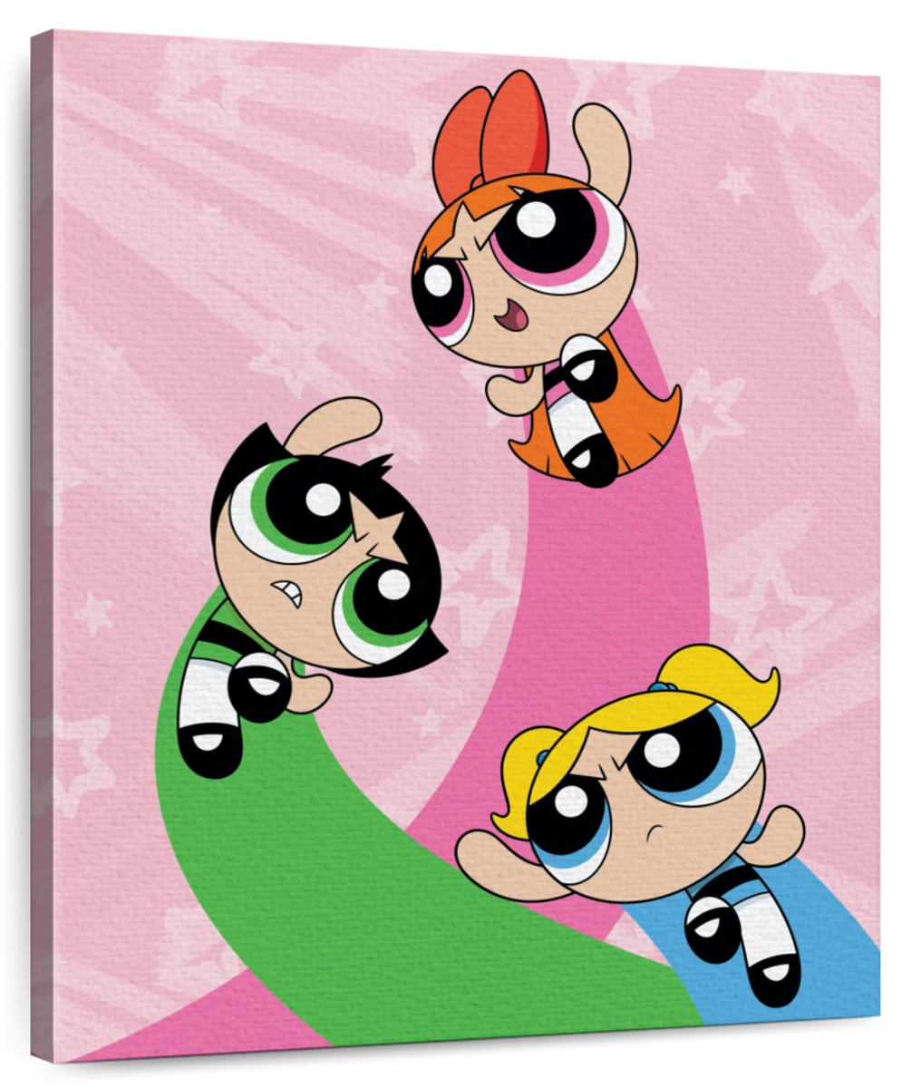 POWERPUFF GIRLS original Art Painting 8x10 Canvas