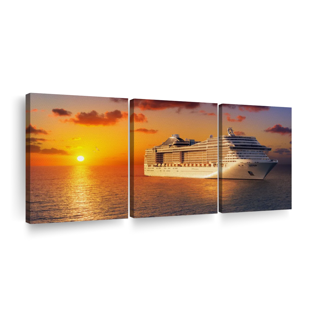 Cruise Ship Tapestry, White Cruise Ship on Water Level on a Clear Day with  Calm Seas and Blue Sky, Wall Hanging for Bedroom Living Room Dorm Decor,  40W X 60L Inches, Blue