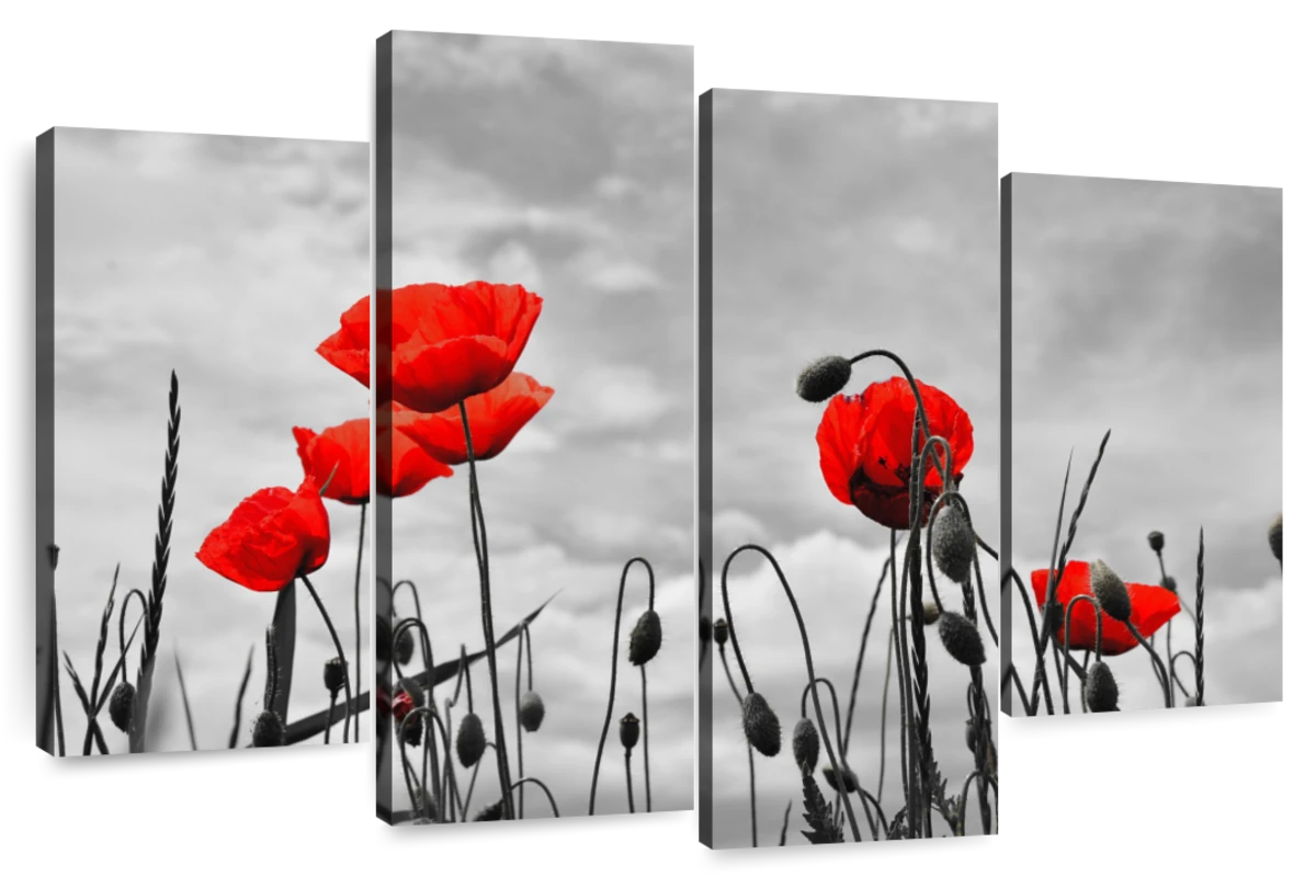 Pop Red Poppies Wall Art 