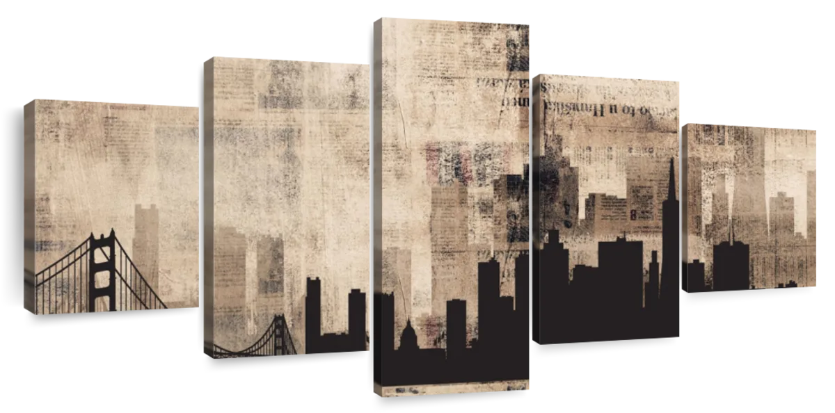 Grunge Skyline Art: Canvas Prints, Frames & Posters