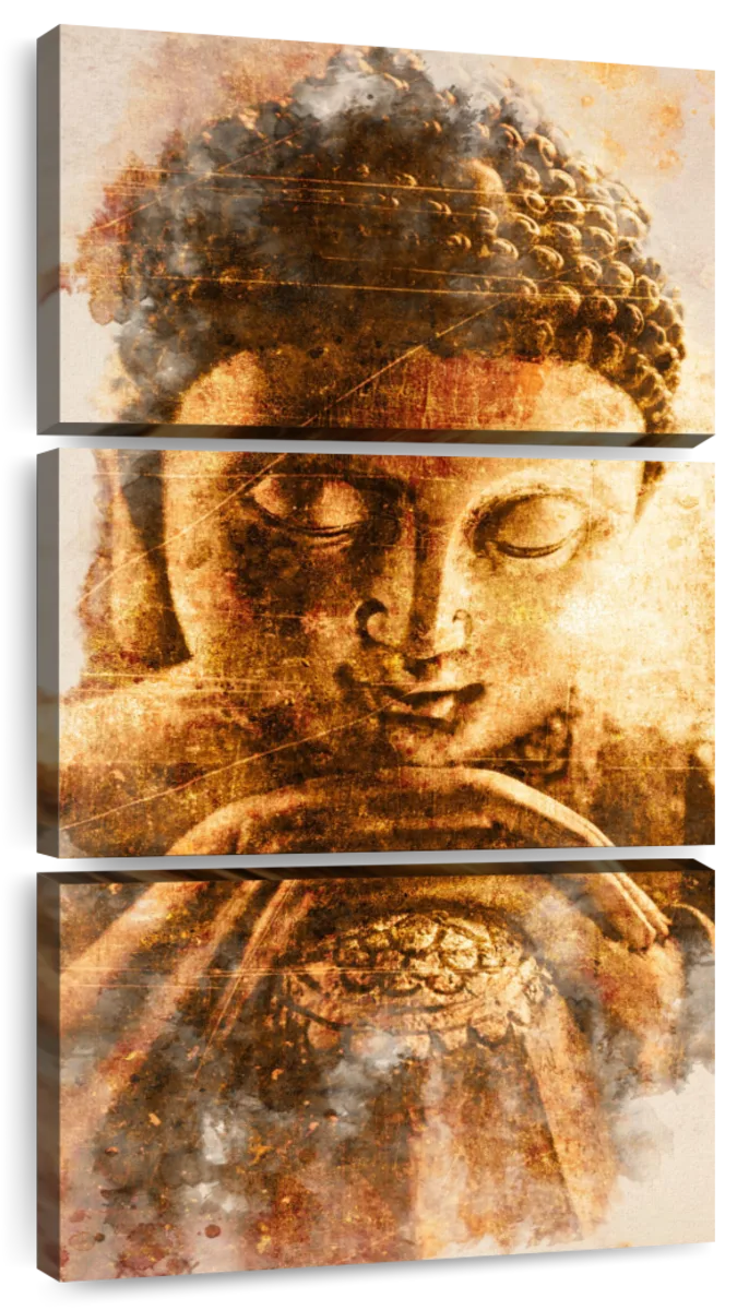 Gold Toned Buddha Wall Art | Digital Art