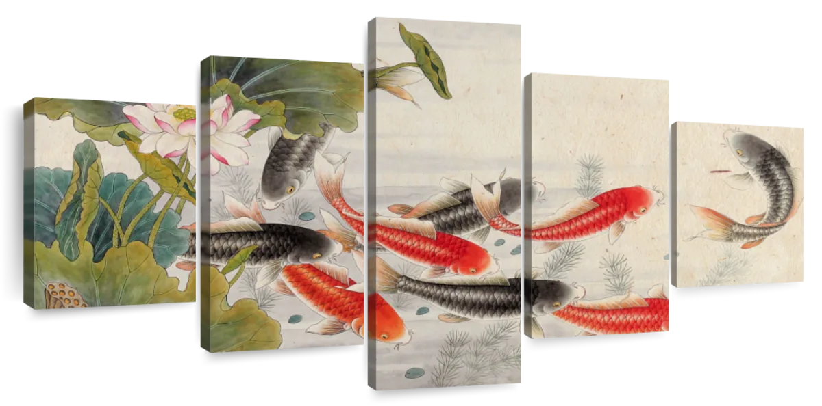 japanese koi pond painting