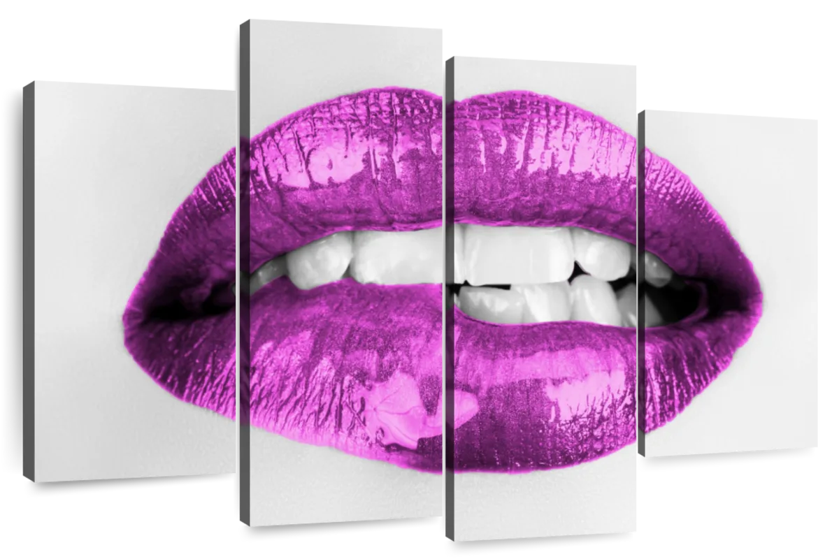 ❤️ Louis Vuitton painting lips lipstick purple canvas print lv1
