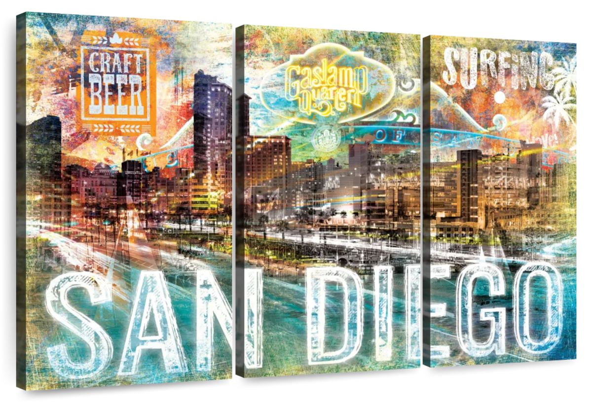 Grunge Skyline Art: Canvas Prints, Frames & Posters