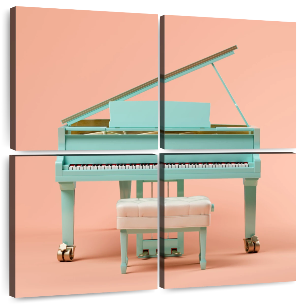 Wall Mural 3D piano keyboard 