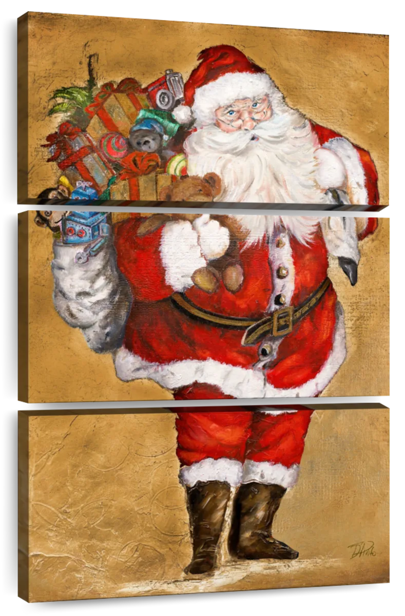 How to draw Santa Claus with gifts, Christmas drawing and painting