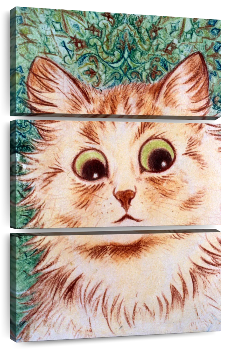 Kaleidoscope Cat by Louis Wain Art Print Folk Art Cat 