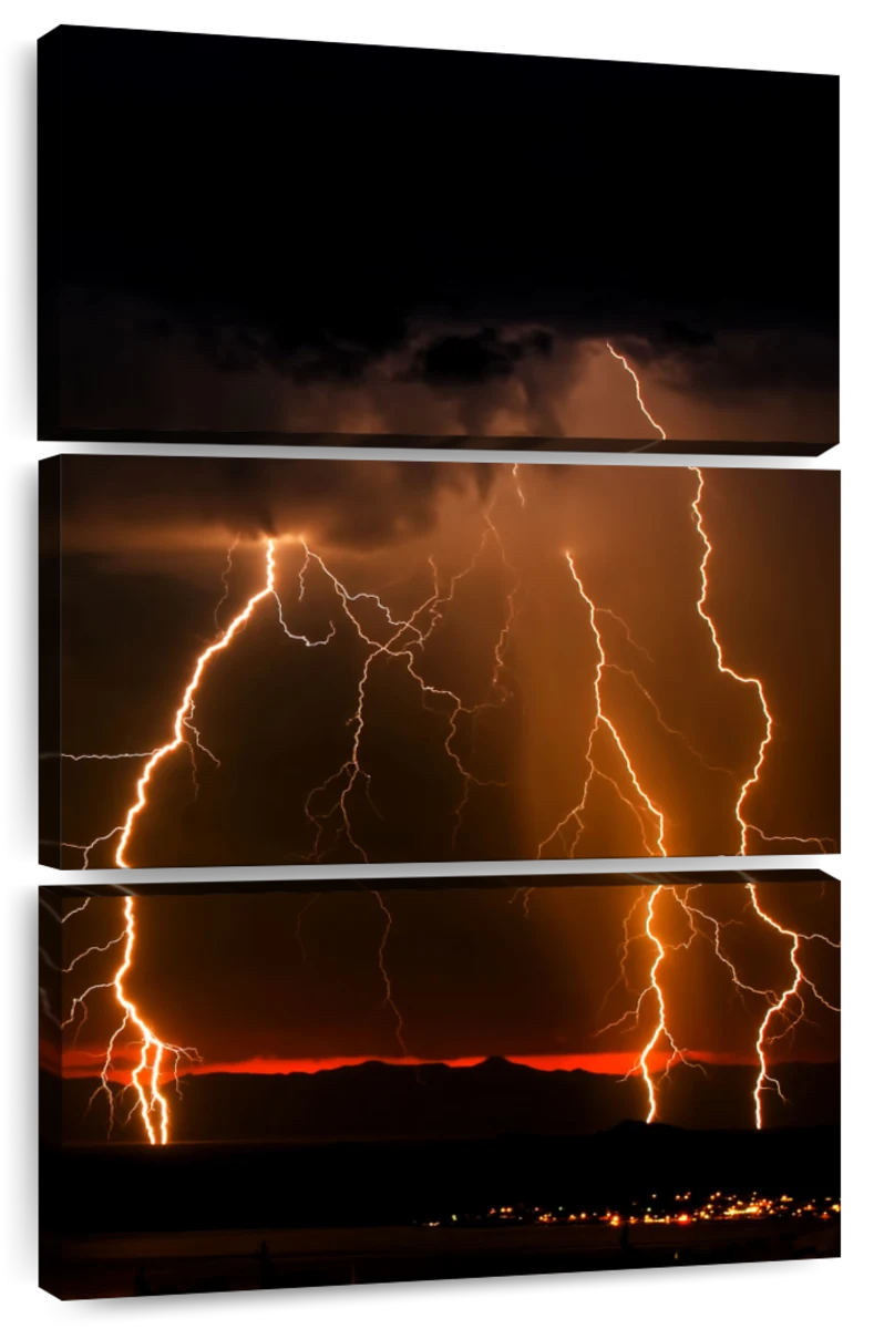 orange lightning storm