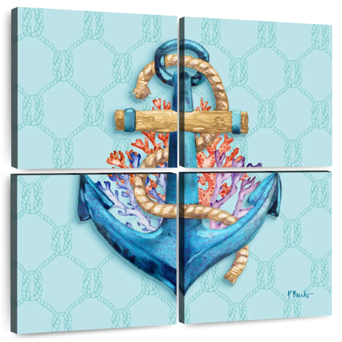 Anchors Away - Contemporary Nautical Anchor Art Wall Art, Canvas Prints,  Framed Prints, Wall Peels