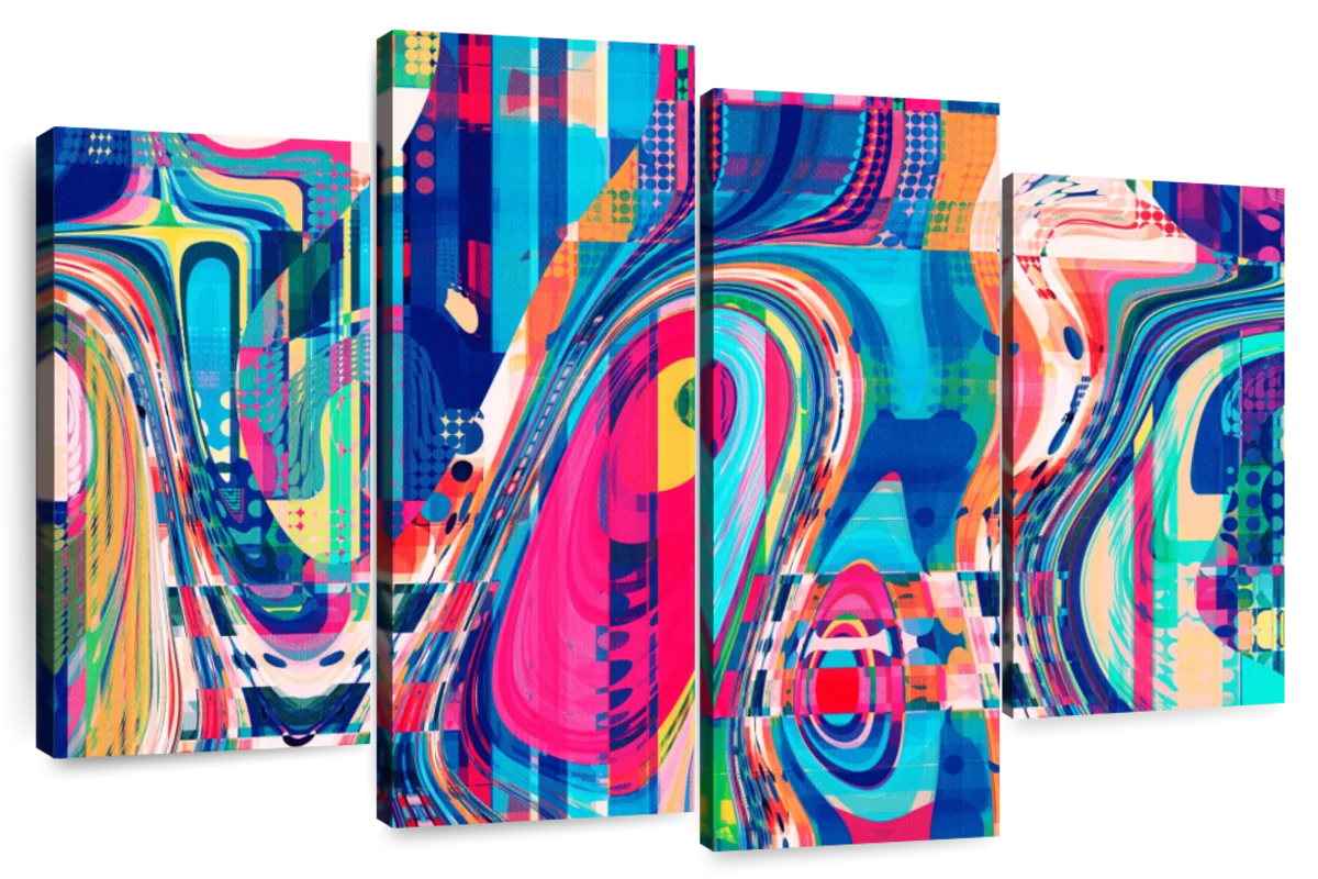 Abstract Geometric Collage Wall Art | Digital Art