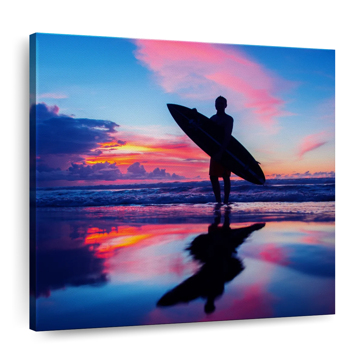 Sunset Colors Surfer Wall Art