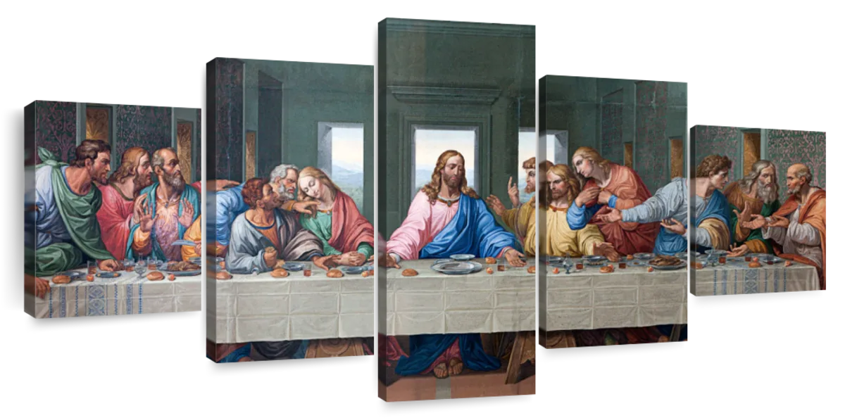 Diamond Painting Complete. the Lords Supper, With Black Frame. 