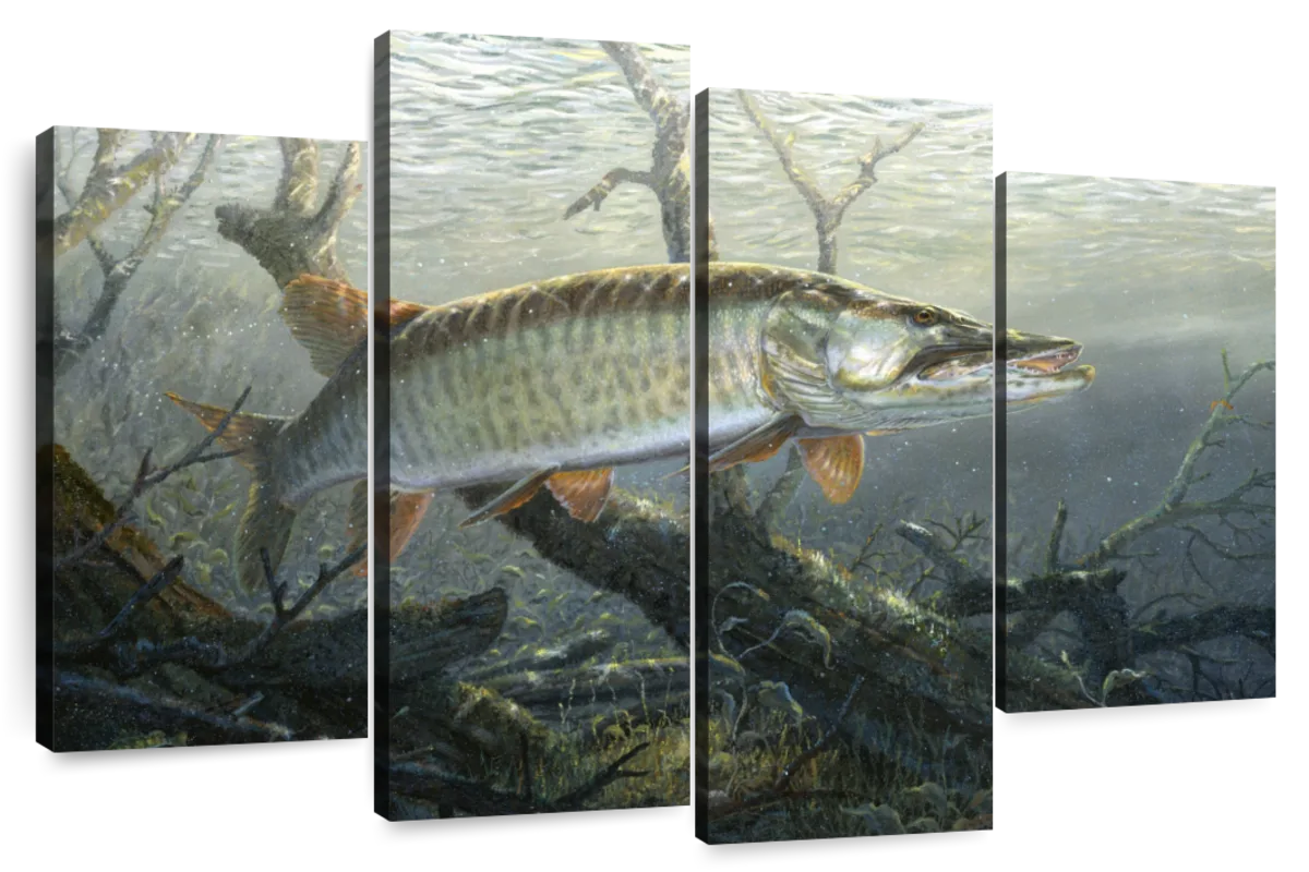 Muskie Fishing Artwork Motivational Poster Musky Fishing Lures Cabin Wall  Decor 