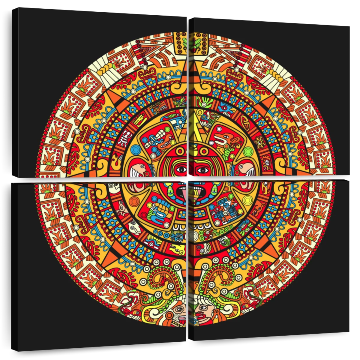 Colorful Mayan Calendar Wall Art Digital Art