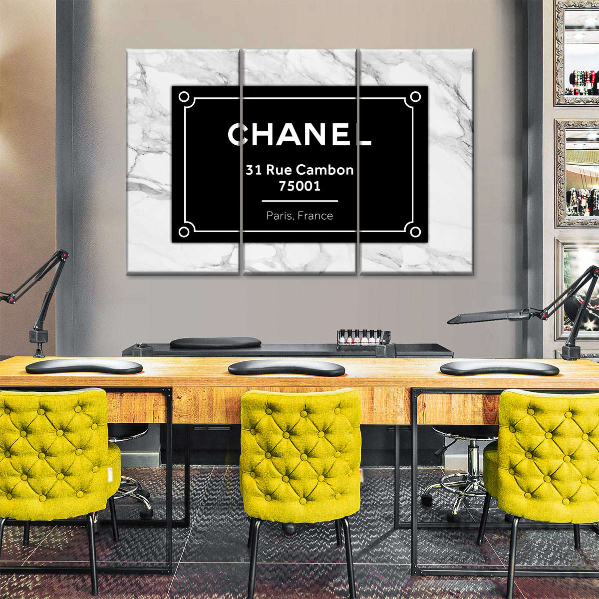 Chanel Rue Cambon Paris in Gold Wall Art