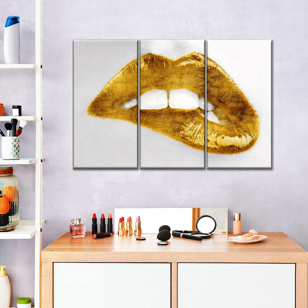 LV Lips Canvas Wall Art by Martina Pavlova