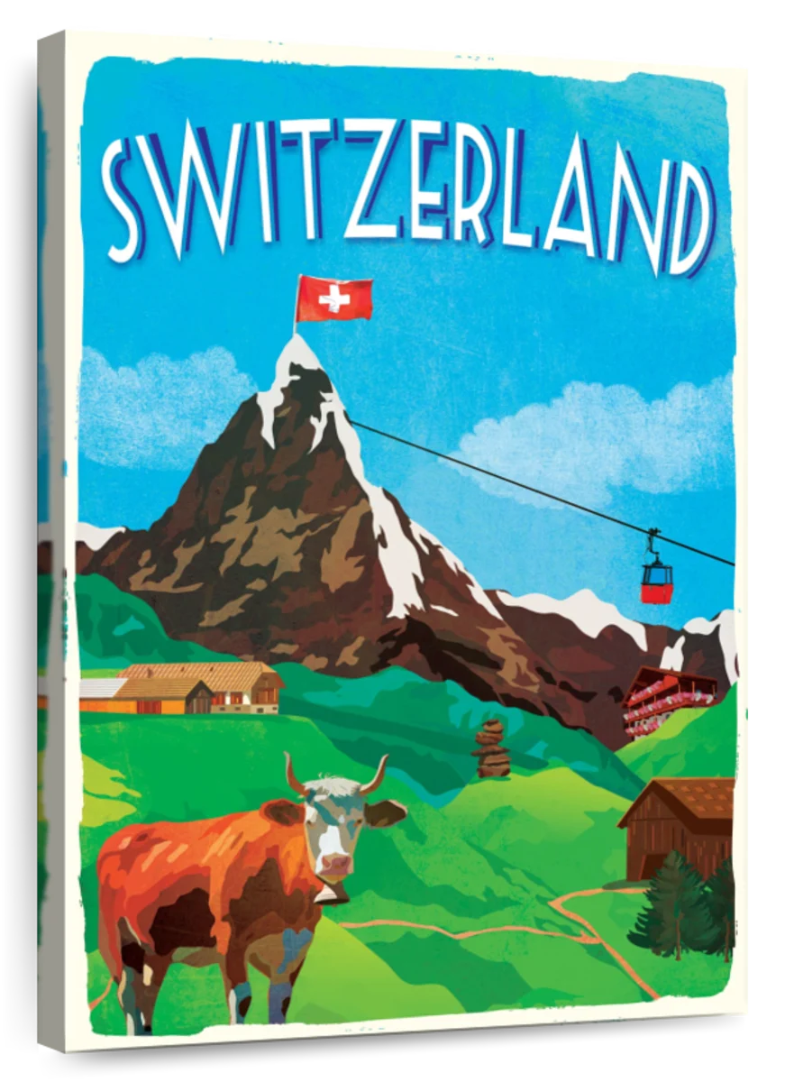 Canvas Vintage Frames Prints, & Mountains Of Poster Art: Switzerland Posters