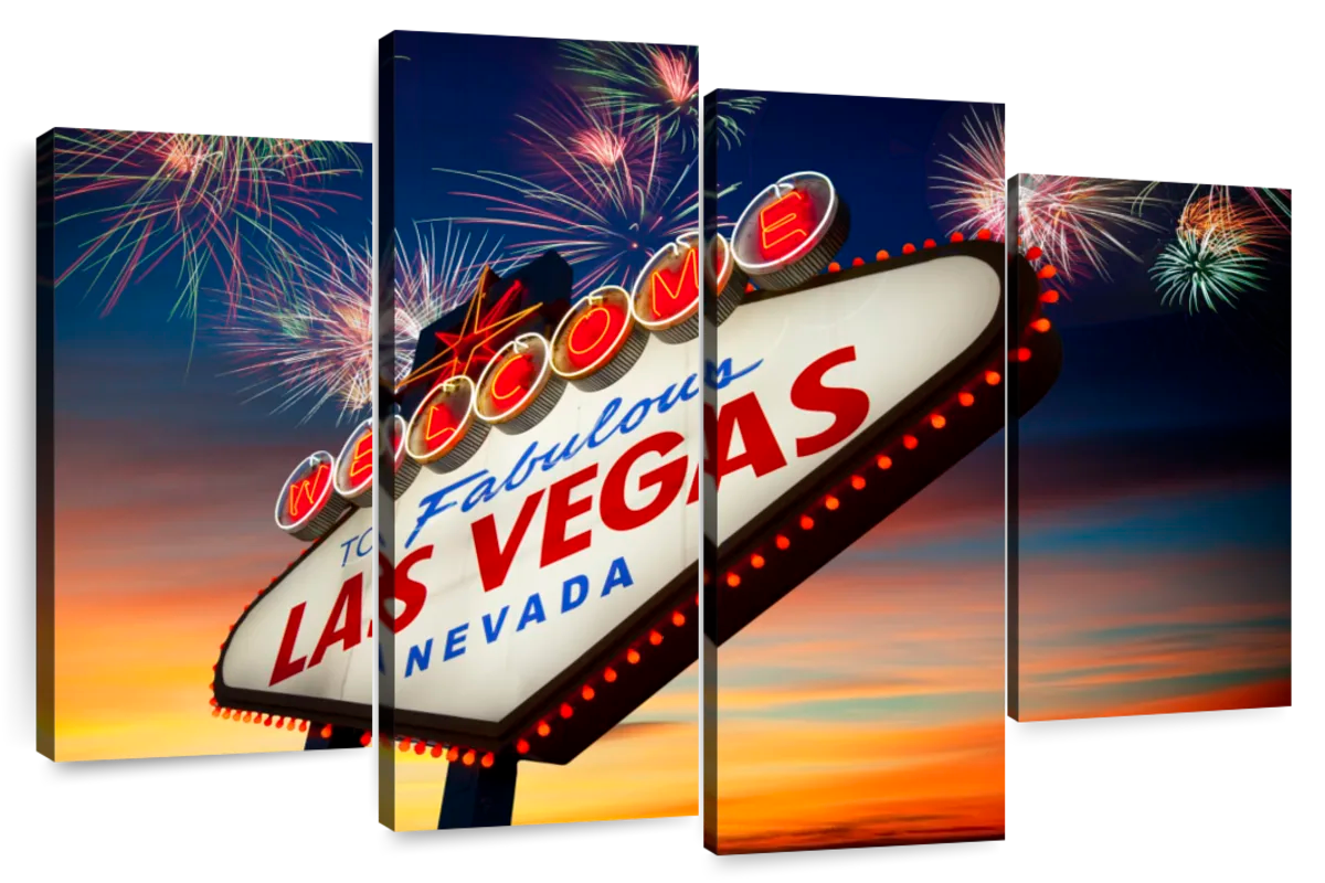 Welcome To Las Vegas Framed Canvas Prints Wall Art Decor - Painting Ca –  UnixCanvas