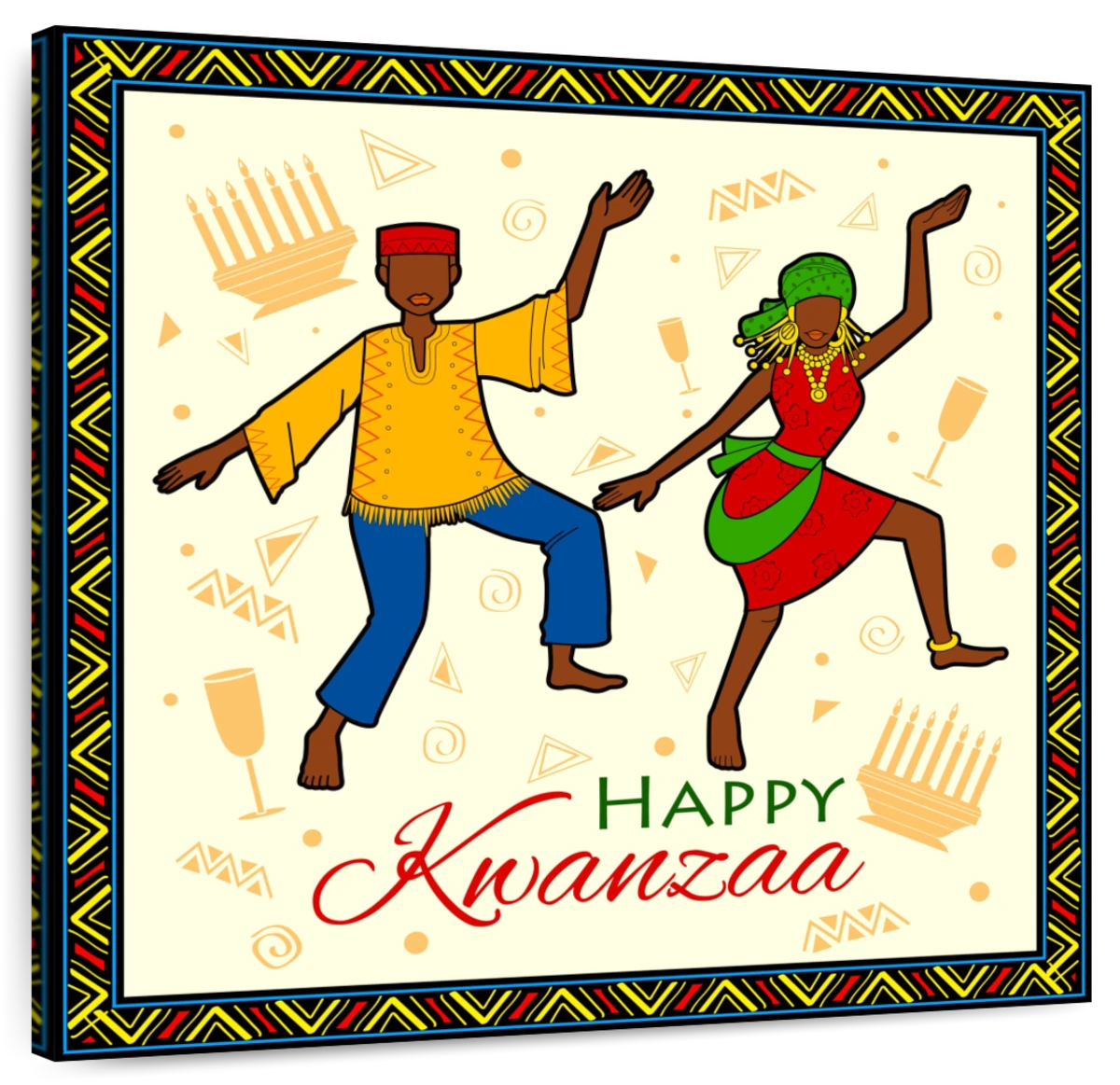  Ambesonne Ethnic Tapestry, Happy Kwanzaa Calligraphic  Illustration Holiday Celebration Cartoon Art Print, Wide Wall Hanging for  Bedroom Living Room Dorm, 60 X 40, Multicolor : Home & Kitchen