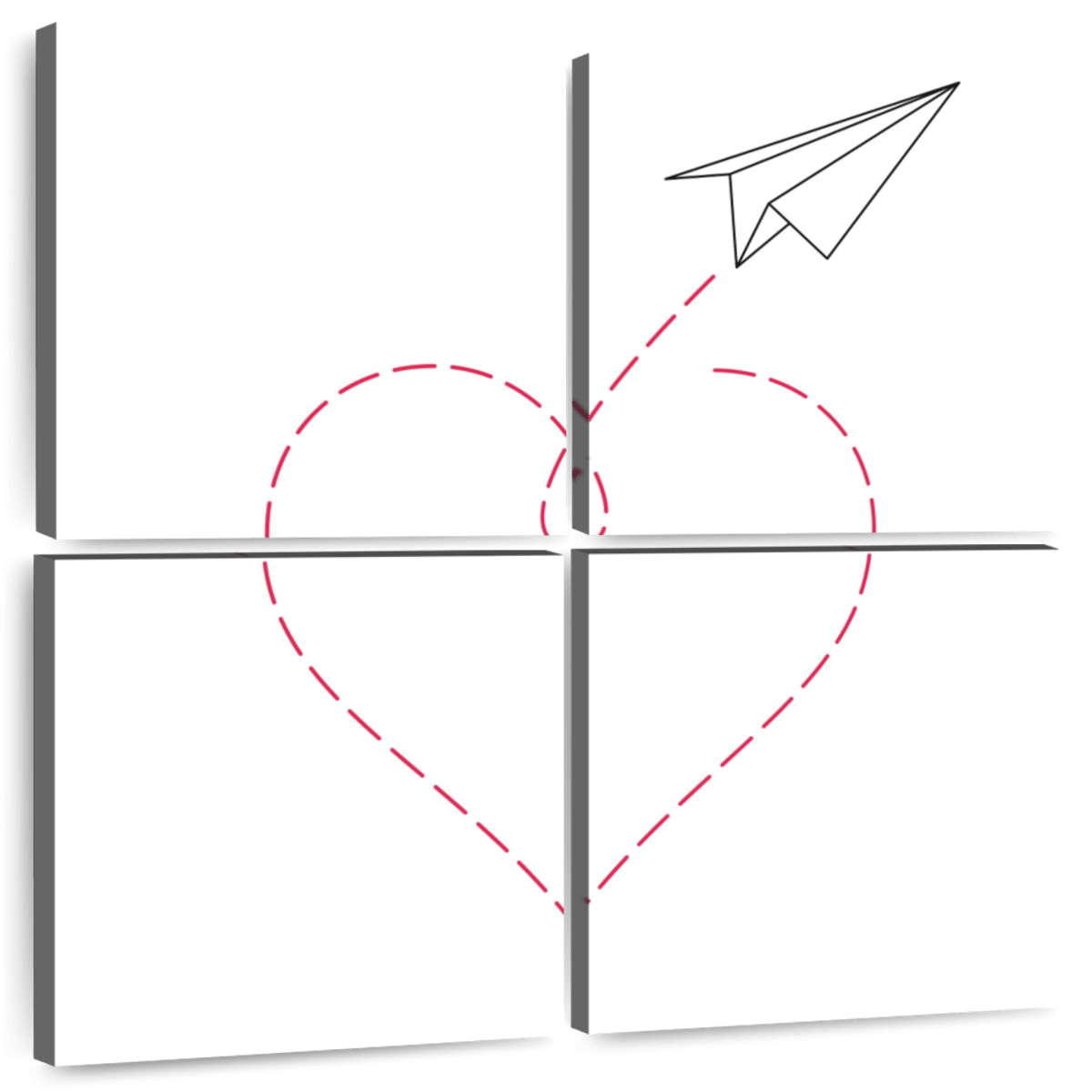 paper airplane drawing heart