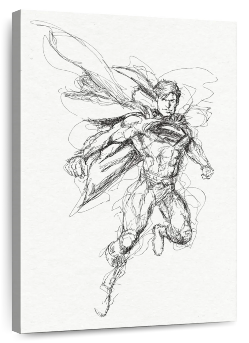 superman flying pencil drawings