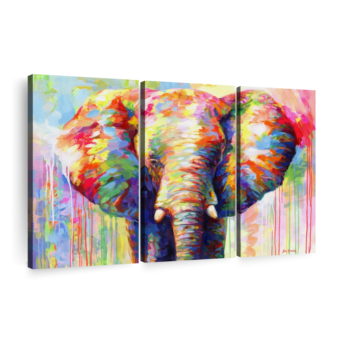 Flower Power Paint-by-Number Wall Mural – Elephants on the Wall